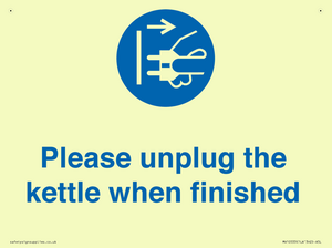 Please unplug the kettle when finished